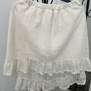 CHEROKEE Elegant White Lace Skirt